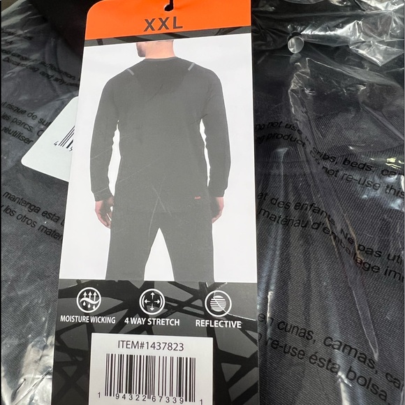 NWT Spyder Long Sleeve Shirt Mens XXL Activewear Top Black - Picture 3 of 4